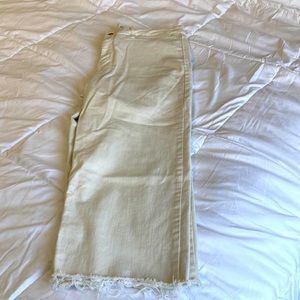 Old navy wide-leg, cream-colored jeans